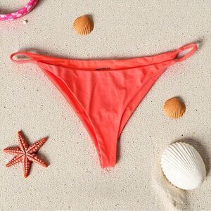 Superdown Arianna Bikini Bottom Orange Size L NWT High Cut Cheeky Swim